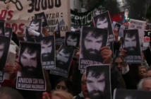 Marcha por la aparición de Maldonado. Captura de TV.